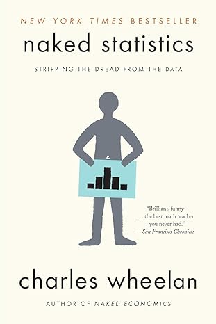 עטיפת הספר 'Naked Statistics' עם דמות ערומה שמחזיקה גרף של נתונים.
